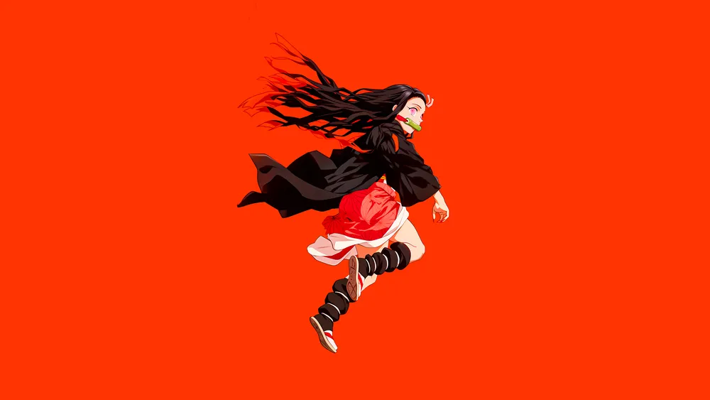 Nezuko Kamado橙色美学4K电脑壁纸