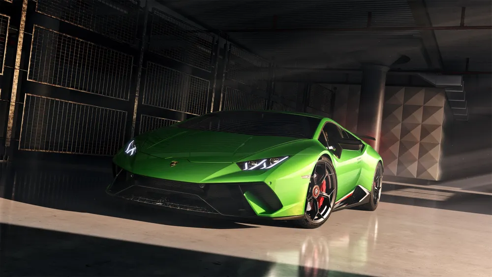 兰博基尼Huracan Performante绿色轿车4K电脑壁纸