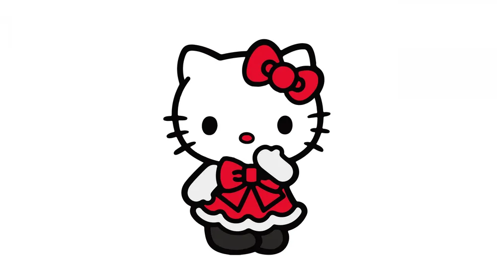 Hello Kitty红色连衣裙4K电脑壁纸