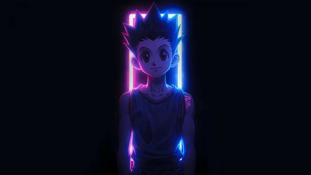 Gon Freecss霓虹艺术4K电脑壁纸
