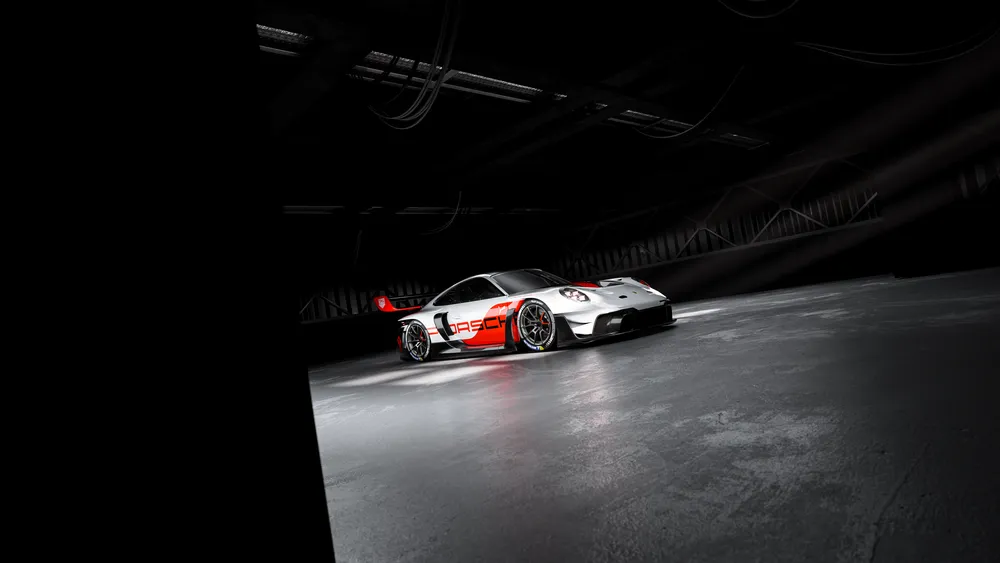 保时捷911 GT3 R再现黑暗美学4K电脑壁纸