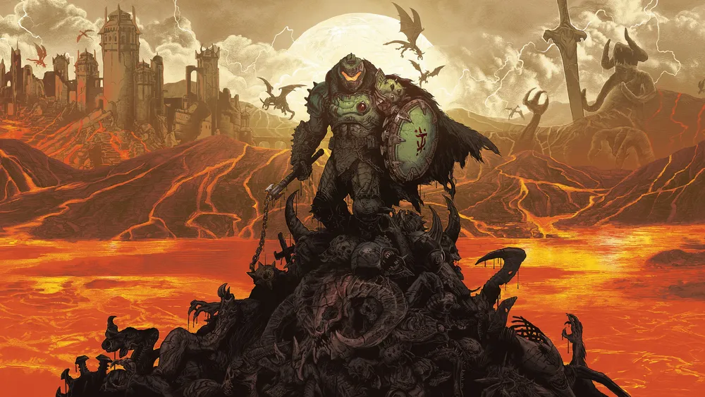 DOOM：黑暗时代封面艺术4K电脑壁纸
