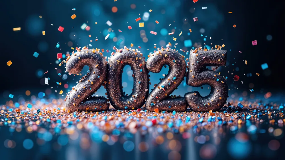 2025新年五彩纸屑4K电脑壁纸