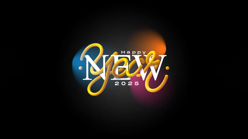 新年快乐2025黑暗背景4K电脑壁纸
