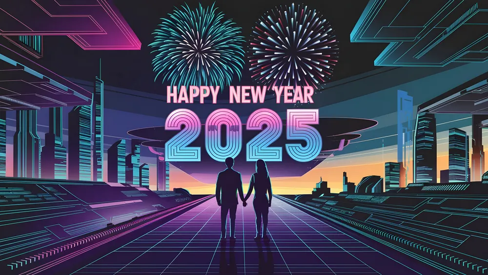 新年快乐2025情侣4K电脑壁纸