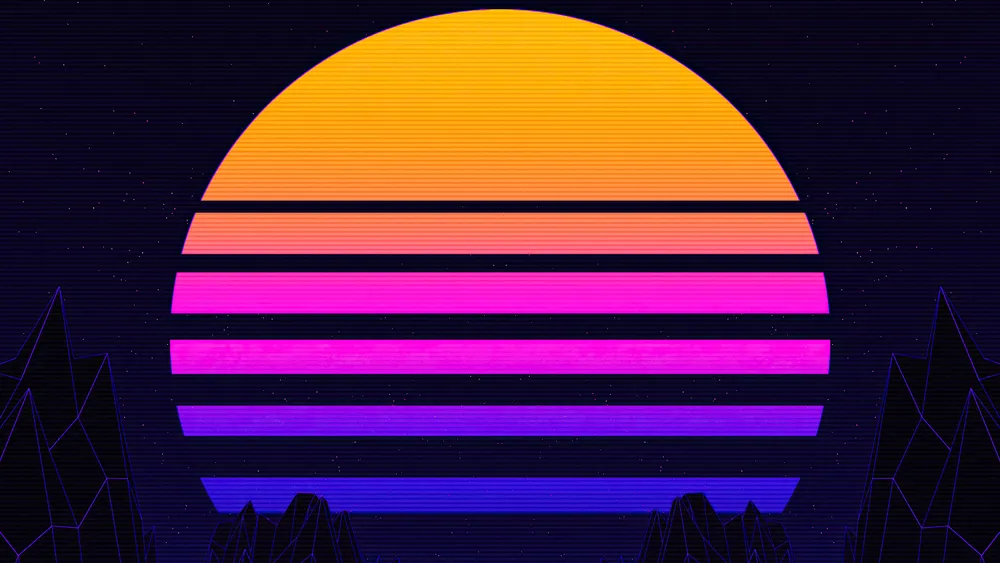 渐变背景RetroWave艺术