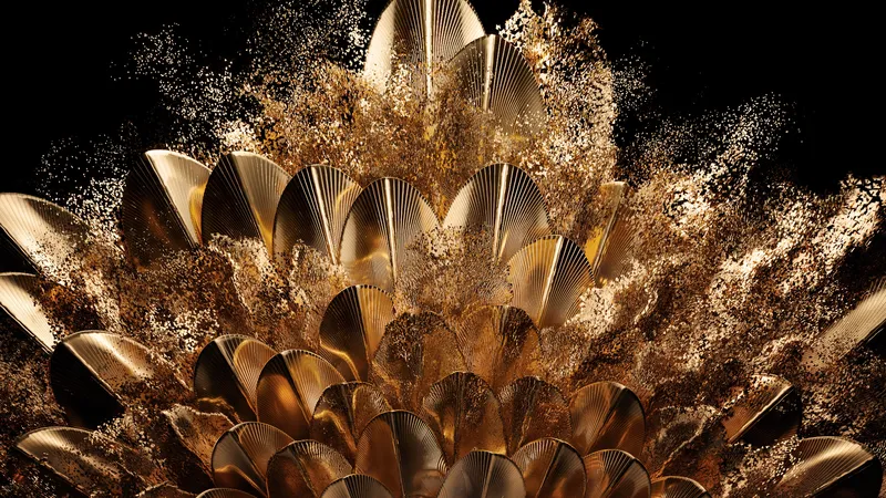 金孔雀羽毛数字艺术