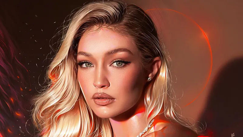 吉吉·哈迪德美丽的模特