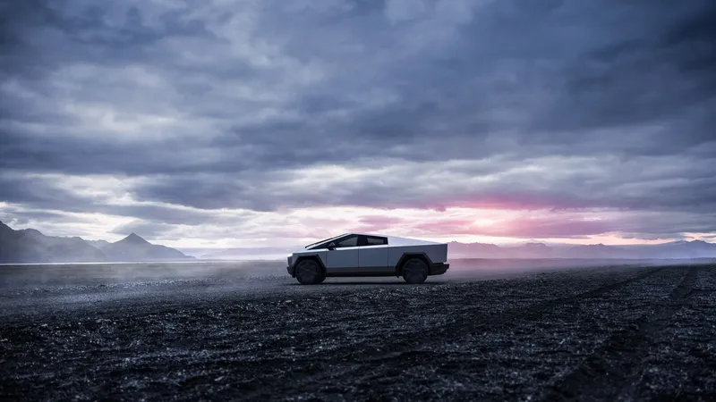 特斯拉Cybertruck日落