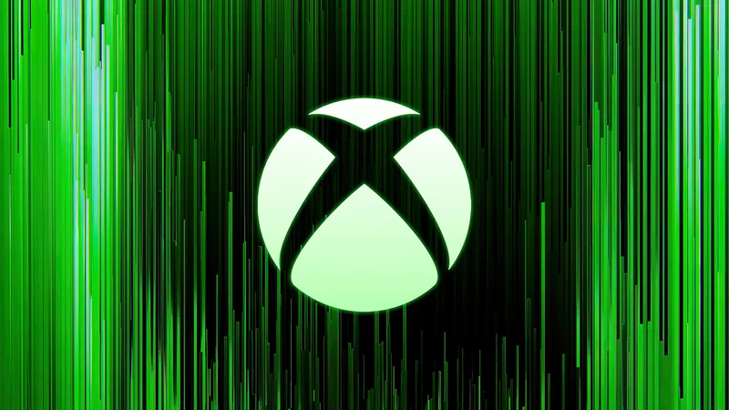 绿色抽象背景上的Xbox徽标美观