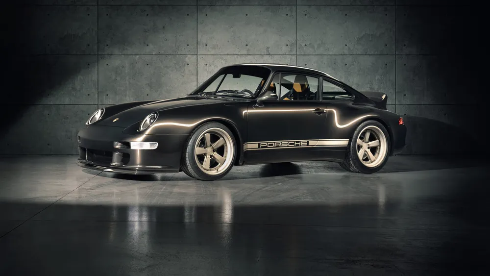 保时捷911 Gunther Werks 400R黑色双门跑车4K电脑壁纸