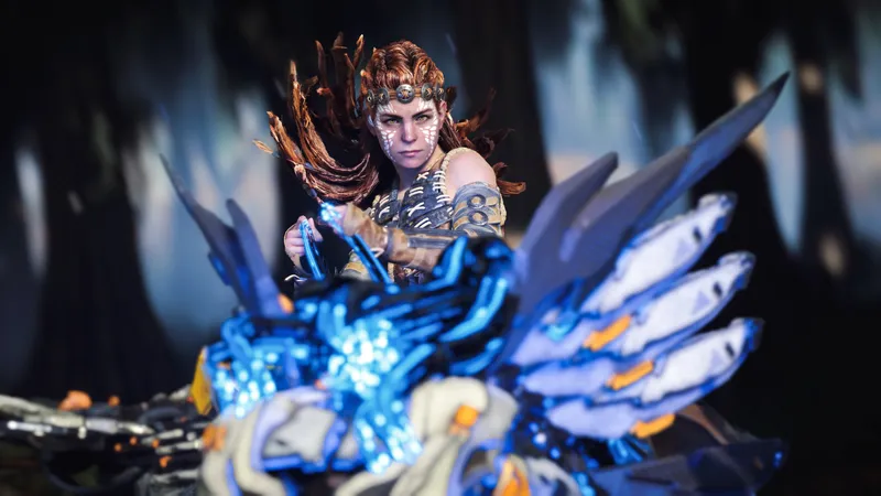 Aloy乘坐Horizon 中的机器人