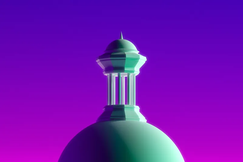 圆顶建筑渐变背景