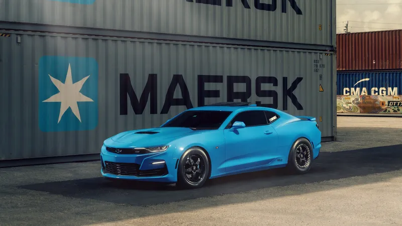 蓝色雪佛兰Camaro SS